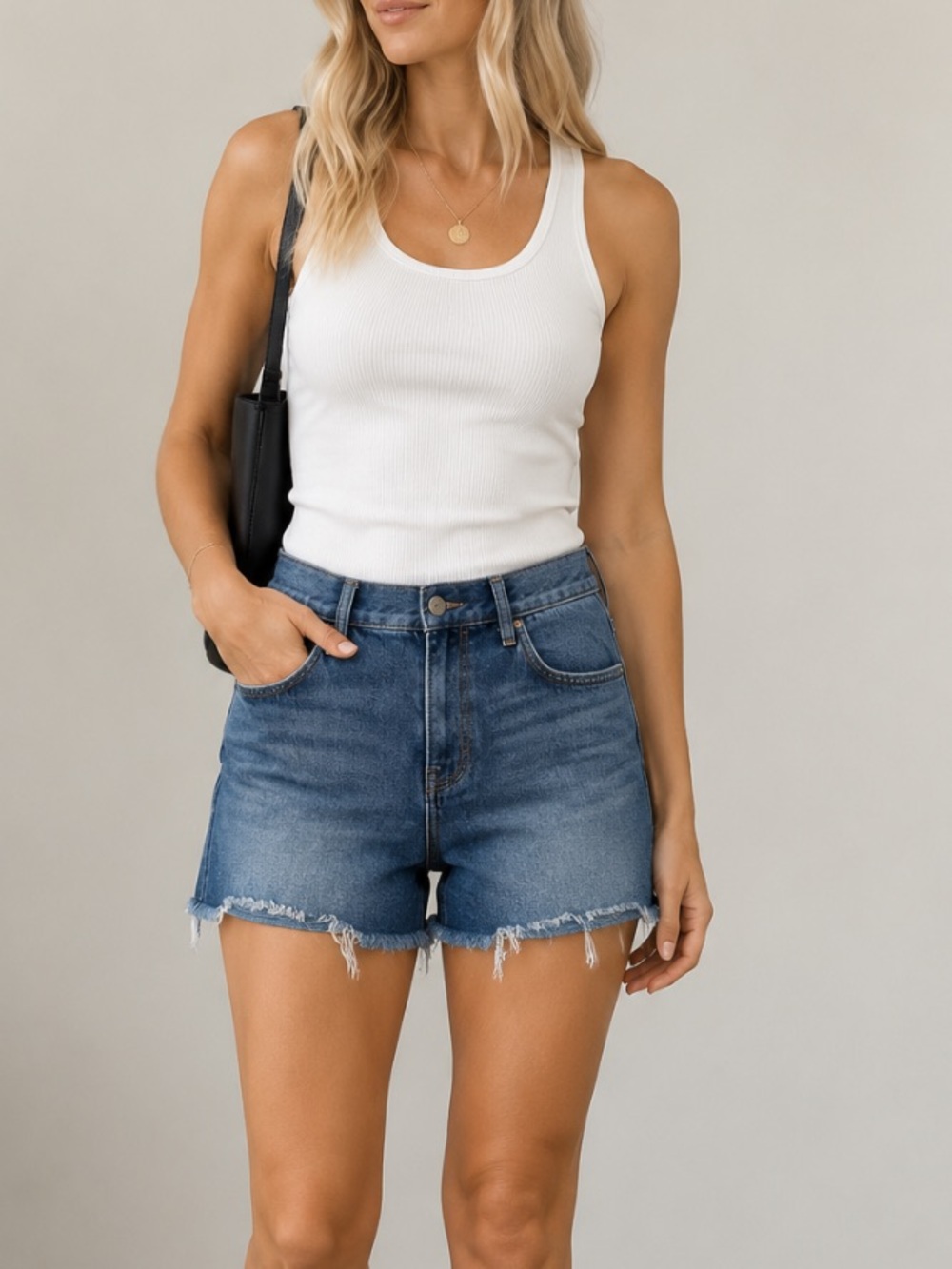 Current/Elliott High Rise Cutoff Jean Shorts
